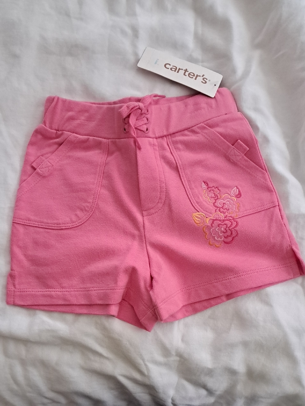 Carter's Pink Floral Applique Knit Shorts